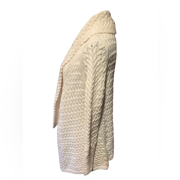 Aran Sweater Market | Virgin Wool Open front cardigan - Picture 4 of 6